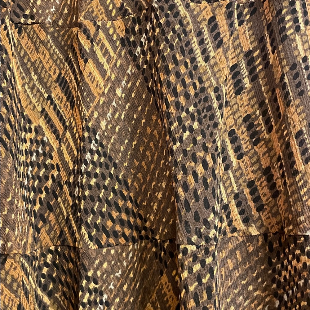 Ruby Rd. Brown A-Line Patchwork Skirt - image 2